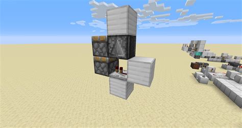 2- Coloque um repetidor do lado de cada pisto, com a ponta para eles. . Minecraft double piston extender